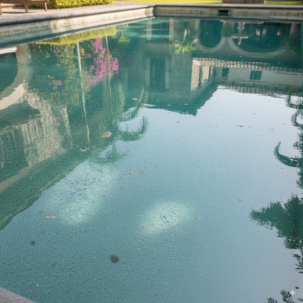 piscina con fondale sporco