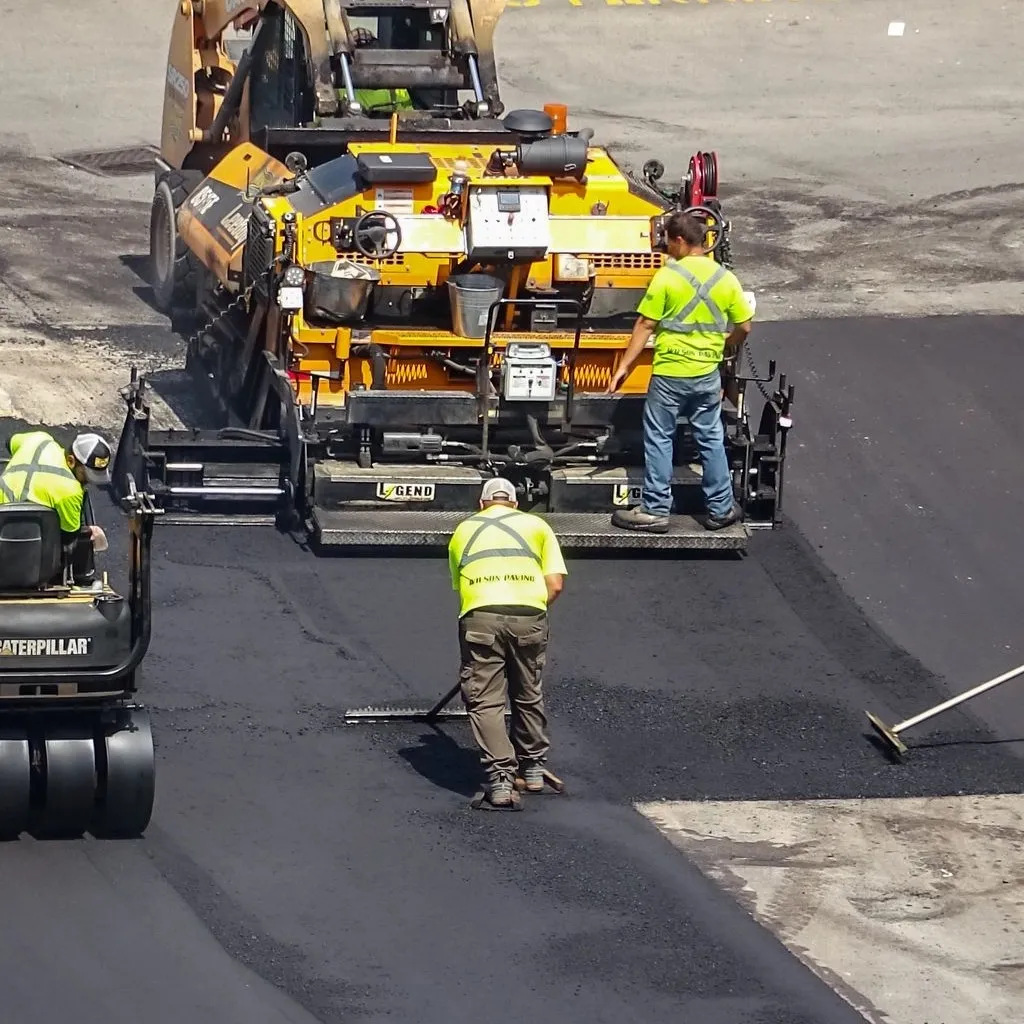 Paving Crew Asphalt paving crew at work, for Tri State Paving New Jersey.
