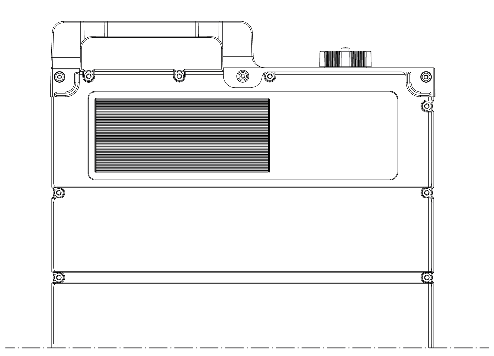 A black and white drawing of a machine on a white background.