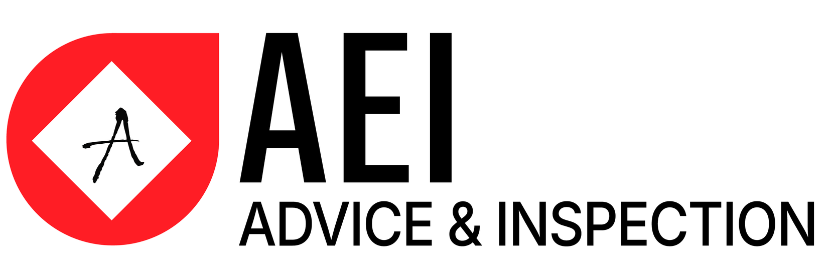 Protegemos la calidad, el plazo y la inversión de su proyecto desde el primer día. Logotipo de AEI con icono circular rojo y texto negro “ADVICE & INSPECTION”