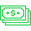 A stack of money with a dollar sign on it.