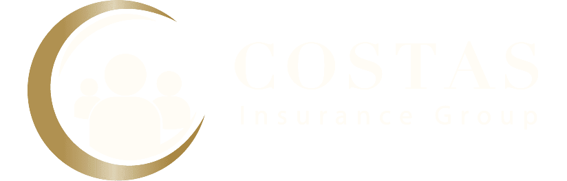 Gold crescent moon logo on a white background with faint text