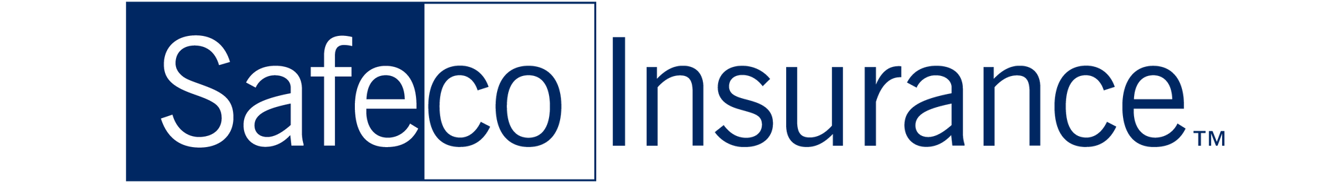 Safeco Insurance logo in blue and white text with a blue vertical bar.