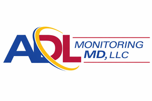 The blue and red logo for ADL Monitoring with a yellow swoosh graphic.
