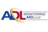 ASL Monitoring MD, LLC logo in blue, red, and gold on a white background