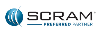 SCRAM Preferred Partner logo with blue swoosh icon and black text