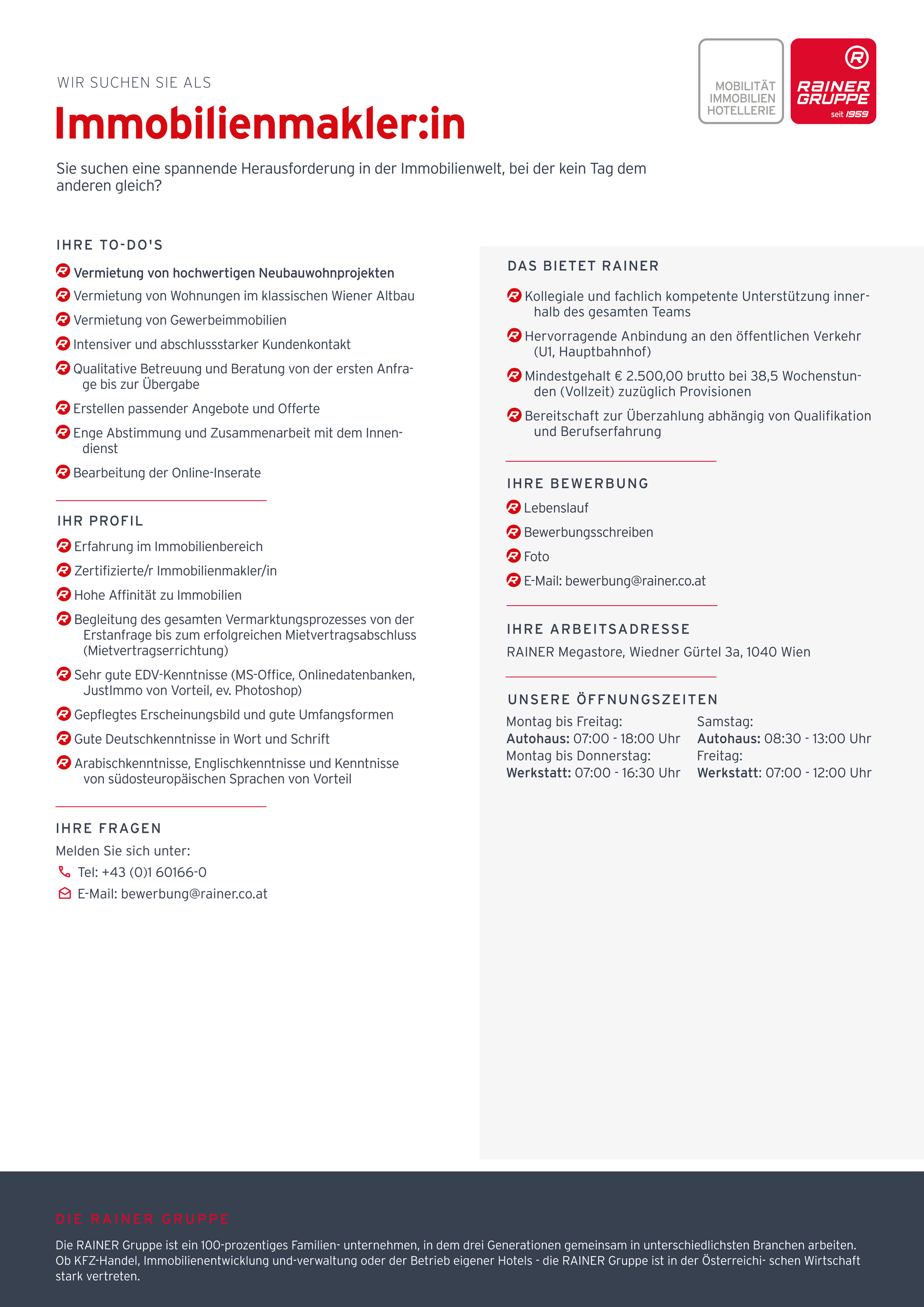 Stellenausschreibung für einen Lagerleiter oder stellvertretenden Lagerleiter bei LAGER Maxi Bauzentrum in Wien.
