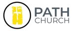 Logo for Path Church: yellow cross within a circle, gray