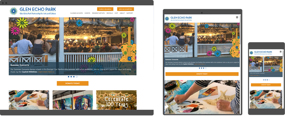 Glen Echo Park for Arts and Culture website