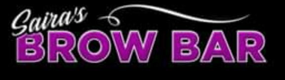 A neon sign for saira 's brow bar