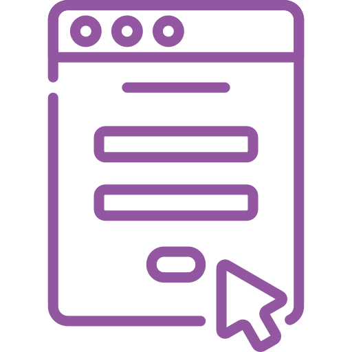Web form with text fields and a submit button, purple.