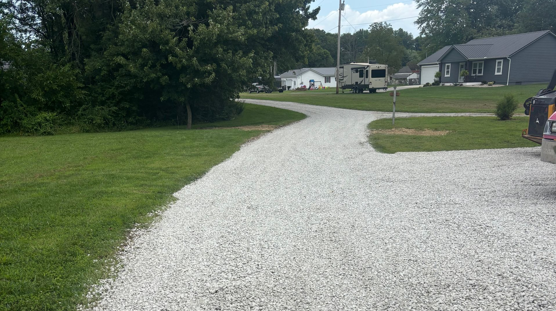 Completed drainage and driveway