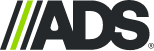 The ADS logo with green and black stripes and black text.