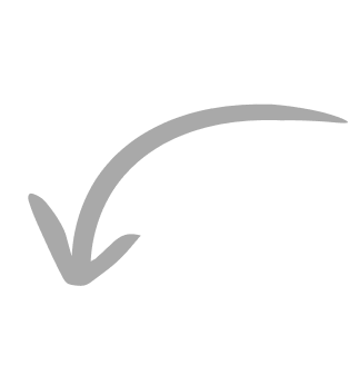 Gray curved arrow pointing down-left on a white background