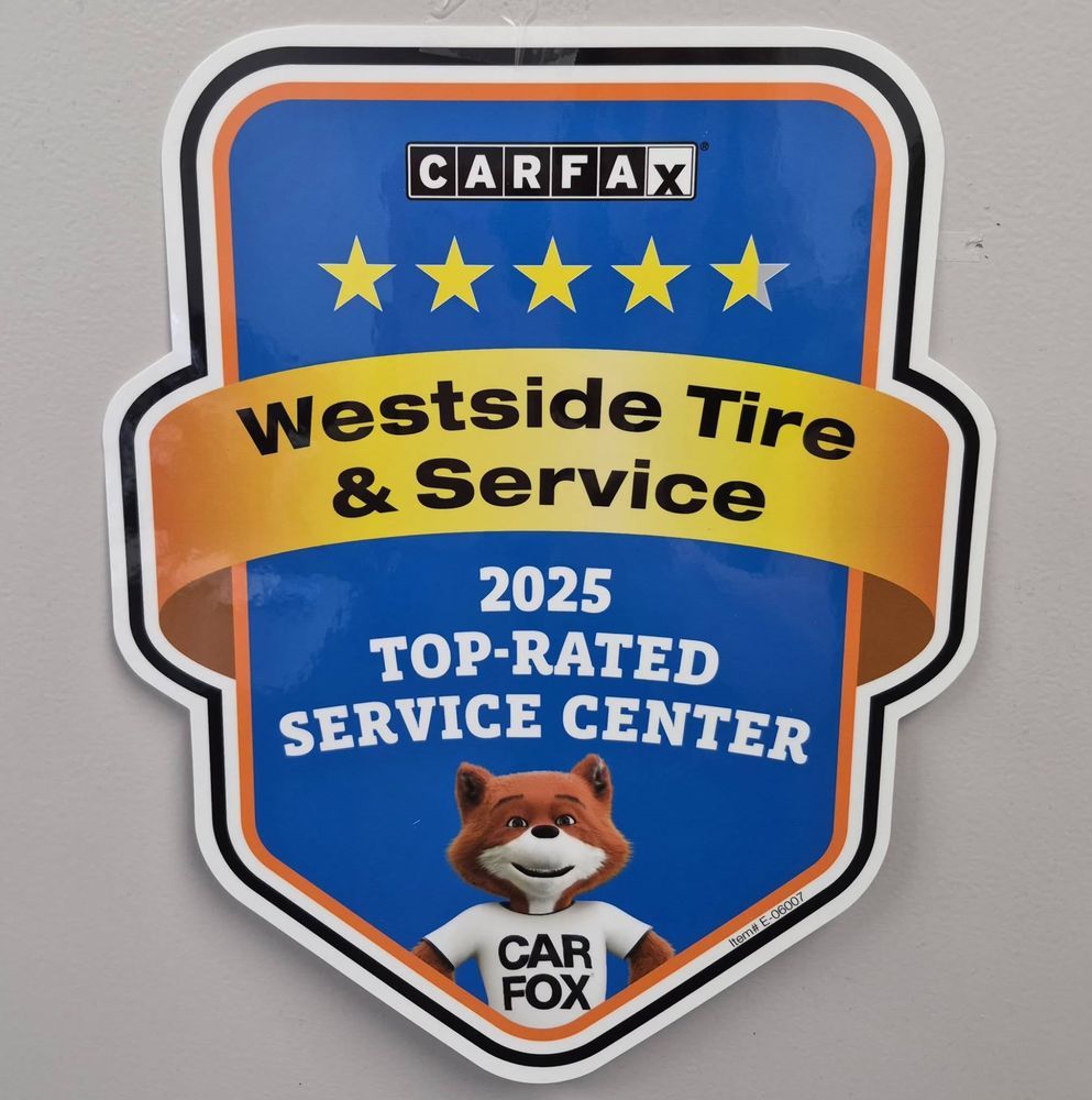 CARFAX 2025 Top-Rated Service Center shield | Westside Tire & Service