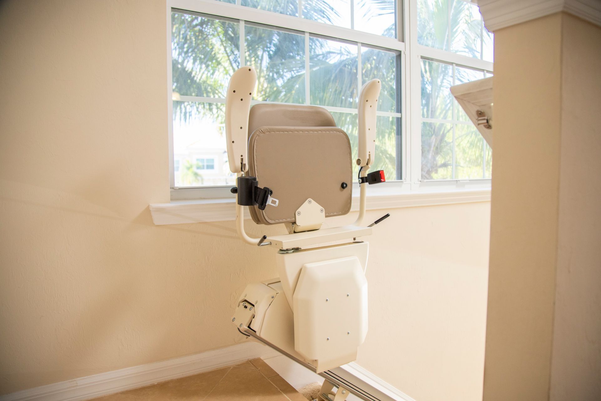Medical imaging machine by a bright window in a clinic room