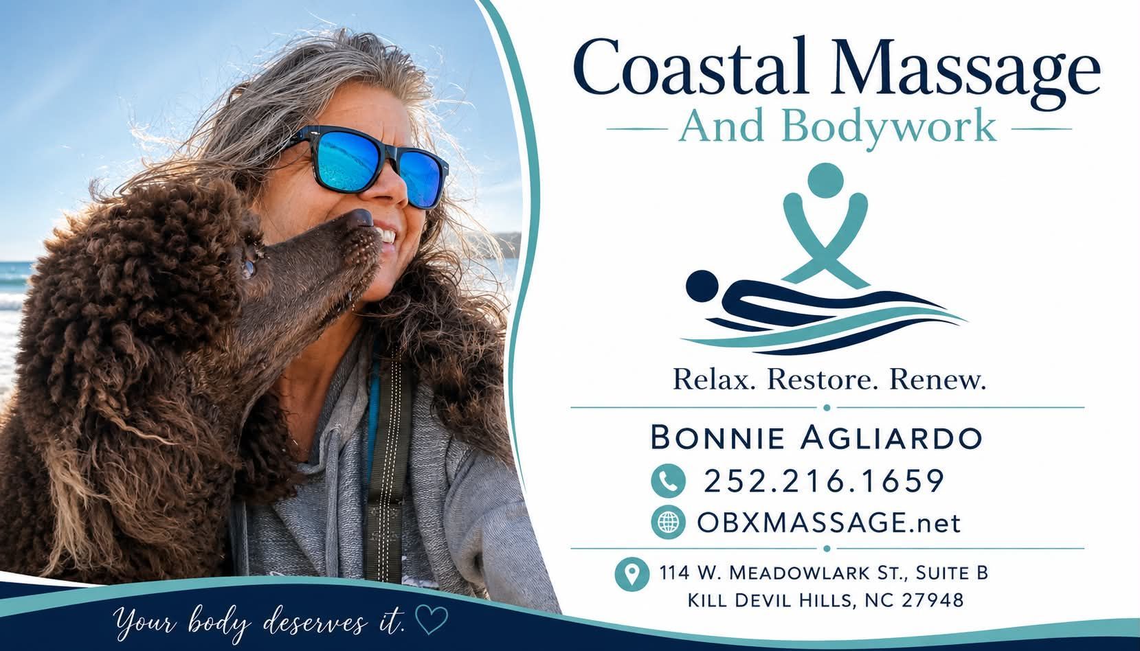 Meet Bonnie Algliardo mssage specialist on the Outer Banks, NC book your appointment today!