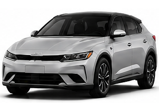 Silver compact SUV on a white background, front three-quarter view