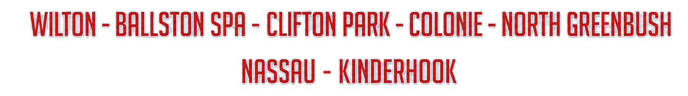 Wilton, Ballston Spa, Clifton Park, Colonie, North Greenbush labels in red text