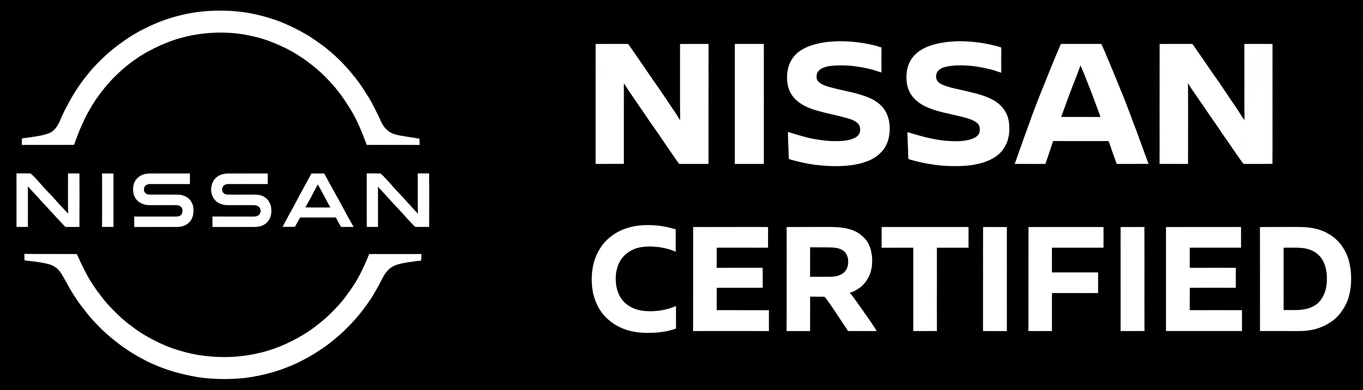 Nissan Certified logo in white on a black background.