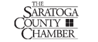 The Saratoga County Chamber logo with black text and a horizontal line mark on a white background