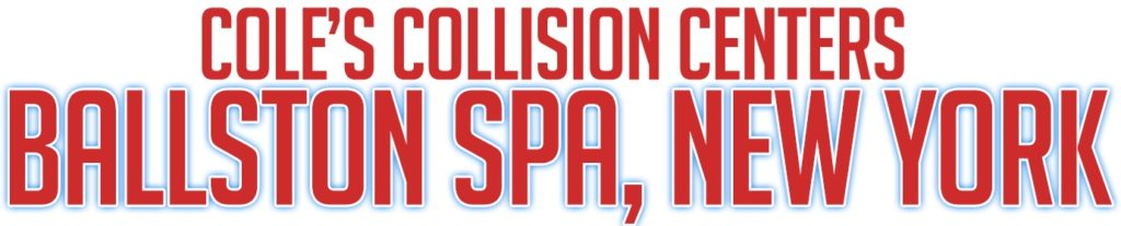 Cole’s Collision Centers logo with “Ballston Spa, New York” in red text