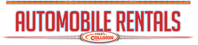 Automobile Rentals logo with bold red text and a small circular emblem on a white background