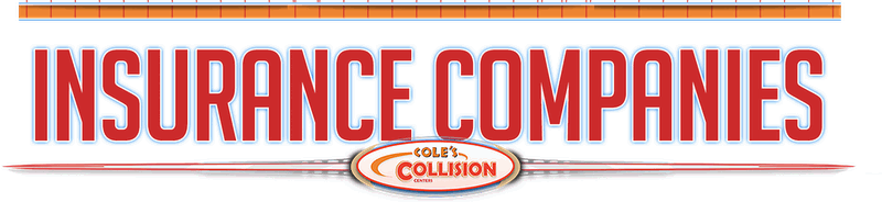 Insurance companies logo with bold red text and a small oval emblem underneath