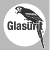 Glasurit logo with a white hand holding a paintbrush on a gray background