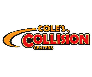 Cole’s Collision Centers logo with orange swoosh and red-and-orange text on white background