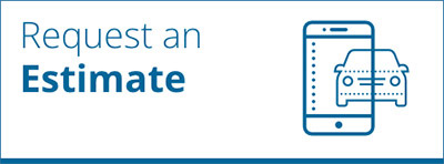 Request an Estimate button with blue phone and car icon.