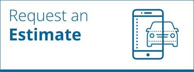 Request an Estimate button with blue text and a smartphone, car, and gear icon