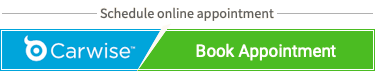 Carwise schedule online appointment banner with blue logo and green “Book Appointment” button