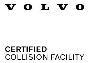 Volvo Certified Collision Facility logo on a white background
