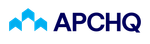 Logo avec un motif abstrait bleu et blanc, suivi du texte « APCHQ » en bleu foncé.