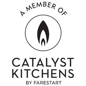 The catalyst kitchens logo is a member of catalyst kitchens by farestart.