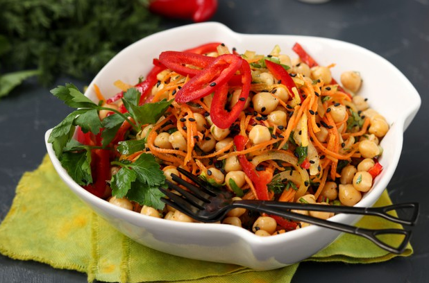 Salada de grão de bico