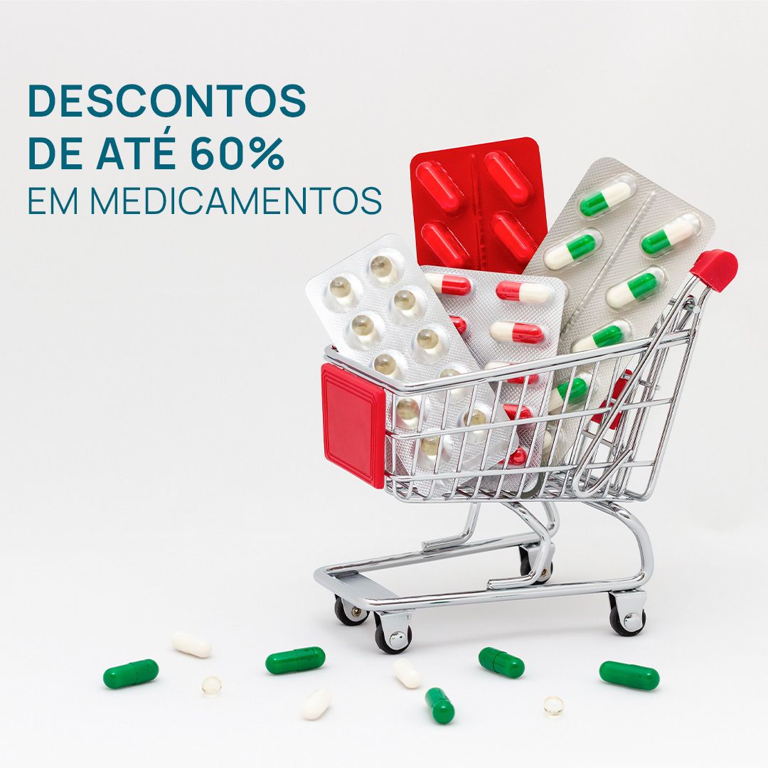 carrinho de super mercado com varios medicamentos