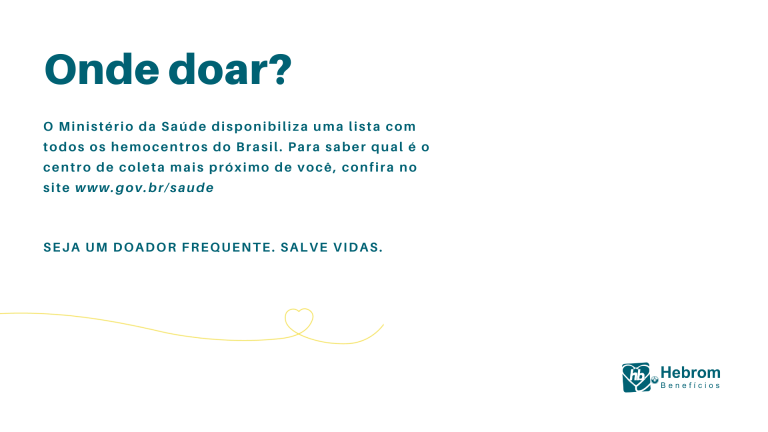 Cartaz com fundo branco indicando onde doar sangue