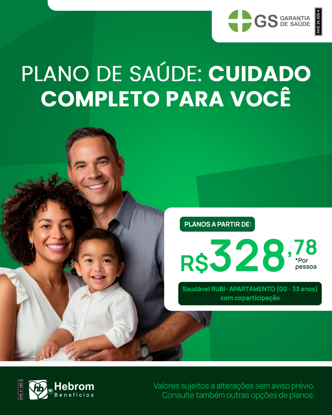 Post do plano Garantia de Saúde com o valor a partir de R$ 159,09