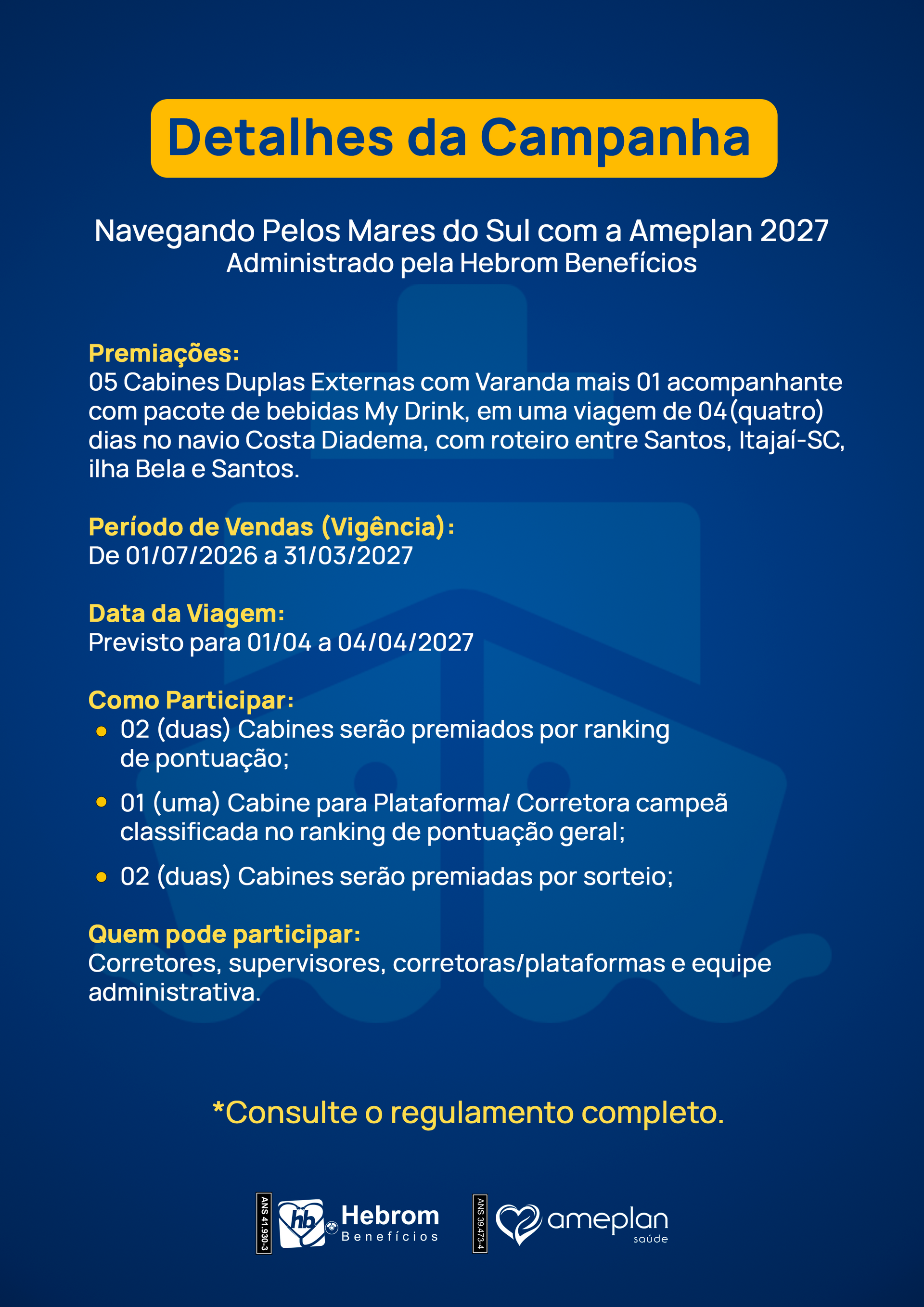 Informações da campanha