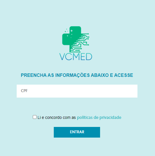 tela de login de telemedicina