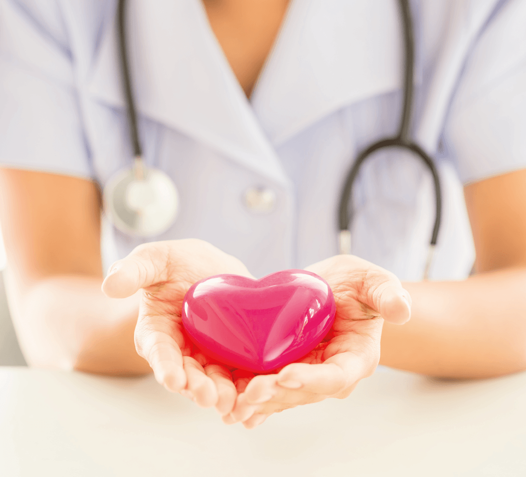 médico segurando um coração 