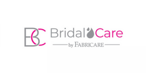 BridalCare by FABRICARE logo in gray and pink with a stylized B/C monogram