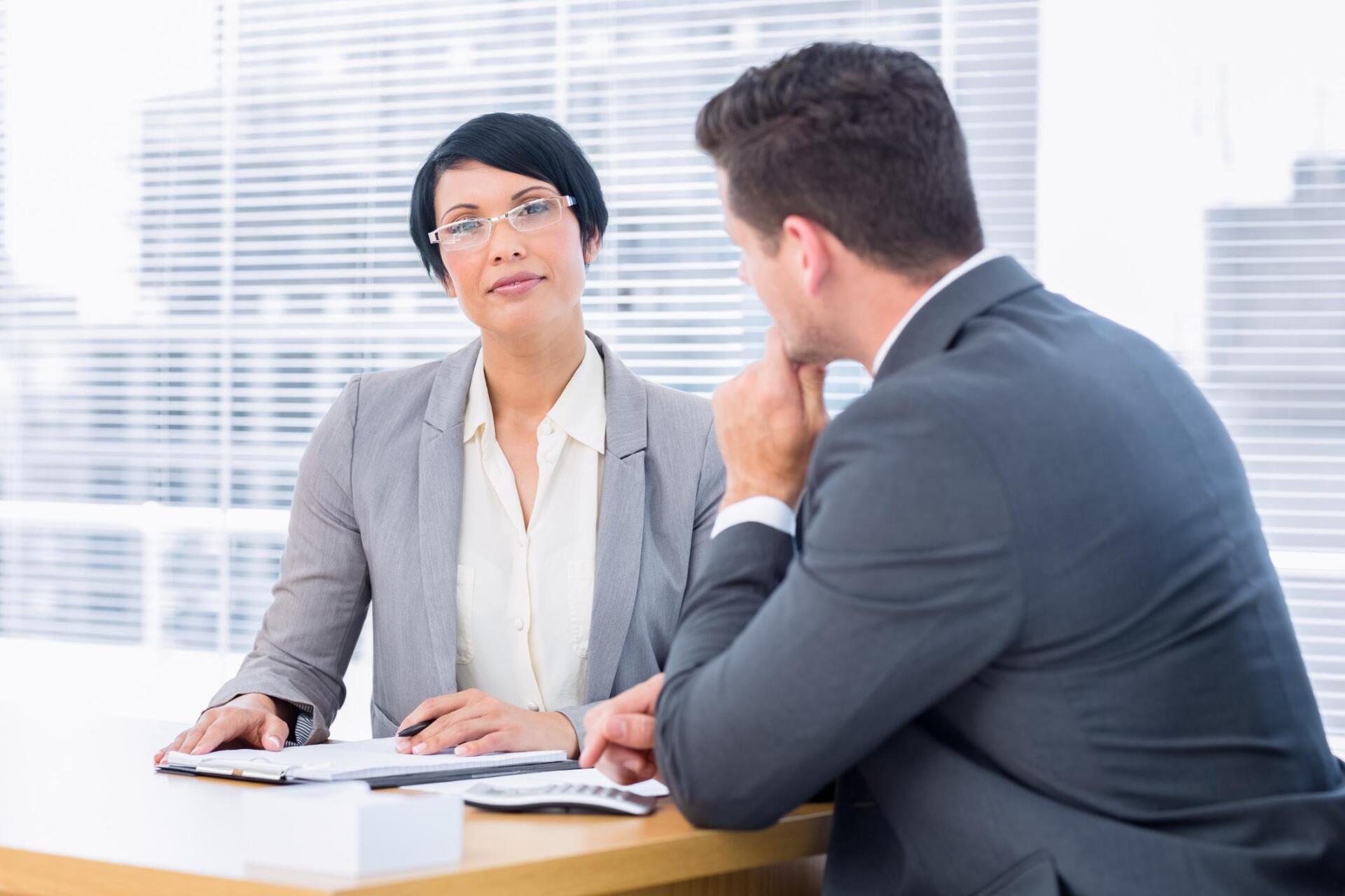 man and woman on a meeting