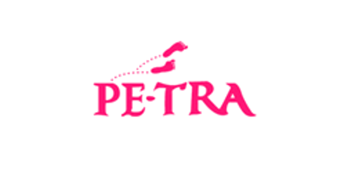Pink logo with the word