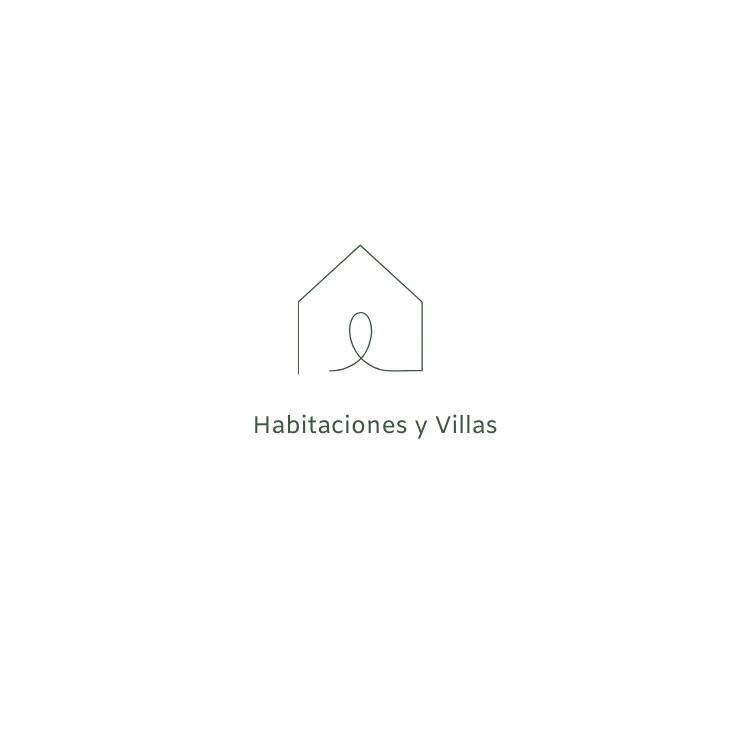 A logo for a company called habitaciones y villas