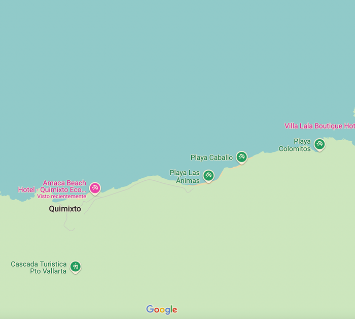 Un mapa de una playa con muchos edificios.