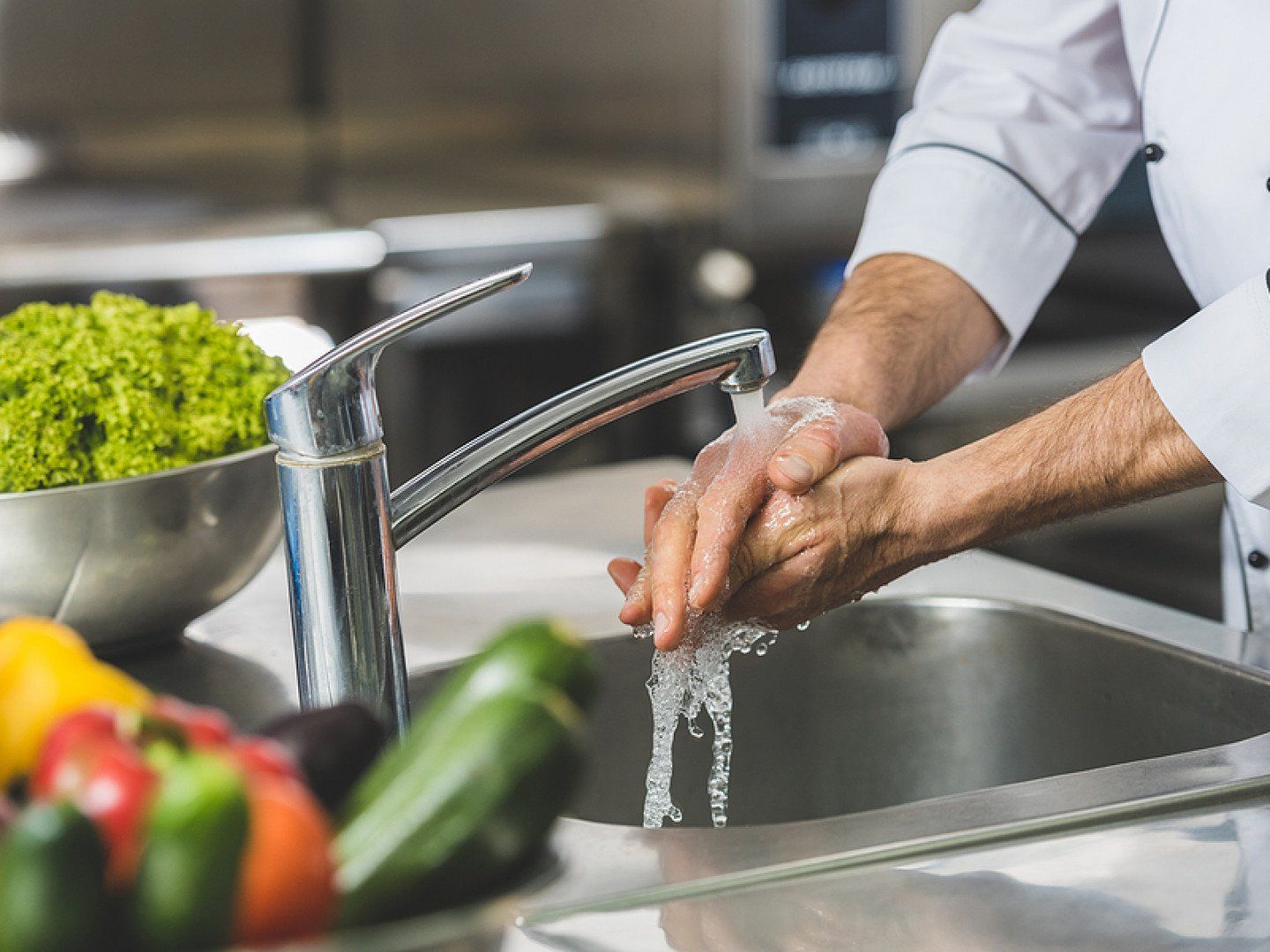 chef washing hands