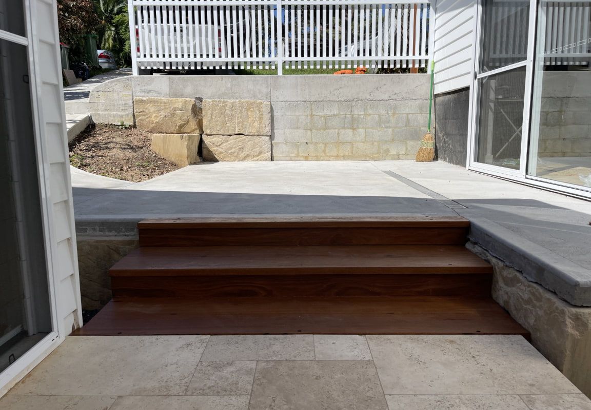 Wooden Steps Leading to a Screened in Porch — Pride Carpentry & Maintenance In Central Coast, NSW